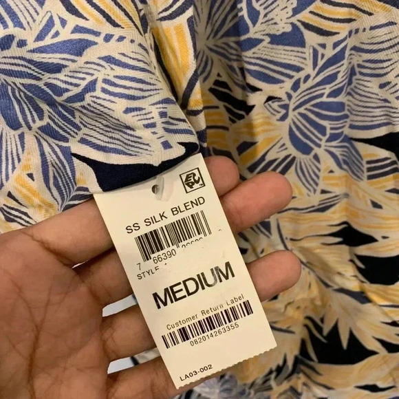 Mens Club Room Silk Blend Button Down M NWT - B5 - Picture 5 of 6